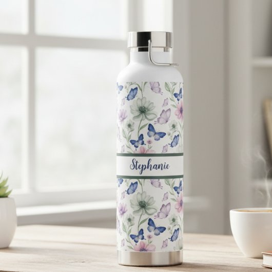 D'eau Bouteille Fleurie Papillon Bleu – Cadeau Jardin Do