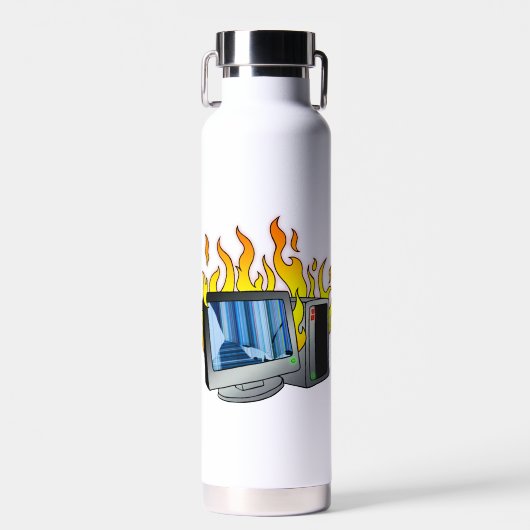 D'eau Bouteille Isolée À Cuivre À Feu D'Ordinateur (Avant)