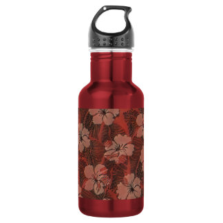 D'eau Bouteille Liberty motif rouge hawaïen