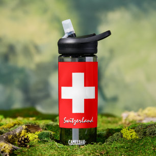 D'eau Bouteille Suisse, Drapeau Suisse patriotique