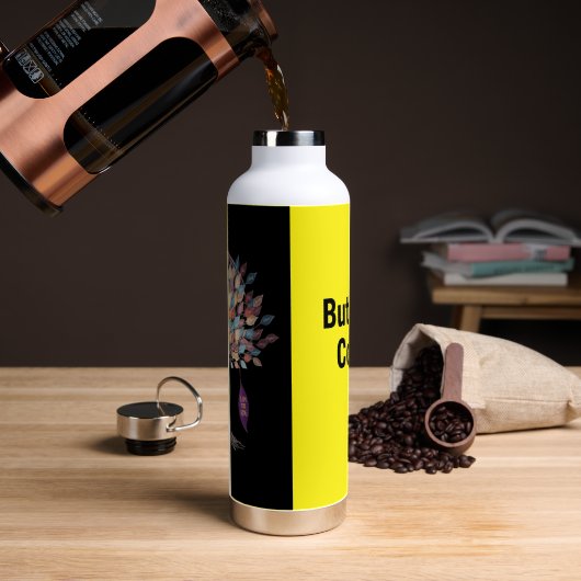 D'eau Brew botanique – Bouteille isolée florale pour caf (Café)