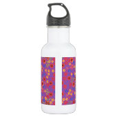 D'eau Chic Retro Floral Imprimer sur Bouteille Magenta (Dos)