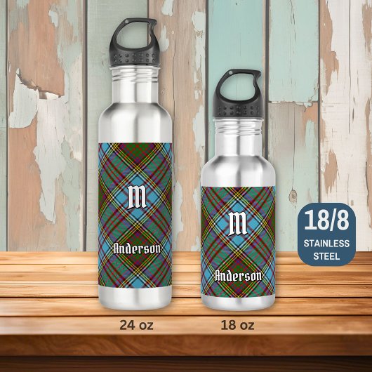 D'eau Clan Anderson Tartan Bouteille en acier inoxydable