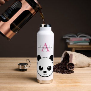 D'eau Cute Panda Ours Personnalisé Monogramme Bouteille