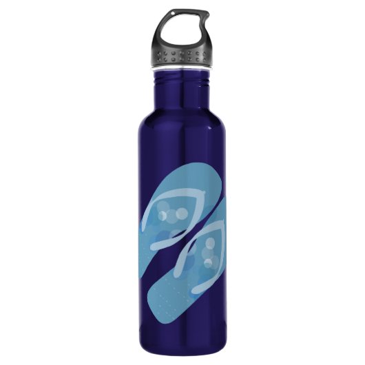 D'eau En Acier Inoxydable Blue Summer Beach Thème Flip Flops Bouteille (Devant)