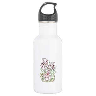 D'eau En Acier Inoxydable Iris Broderie Bouteille Liberty