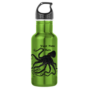 D'eau En Acier Inoxydable Poulpe 6 sur vert pomme - 18 onces. Bouteille