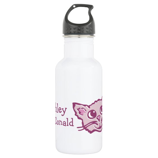 D'eau Joli chat enfants boit bouteille (Devant)