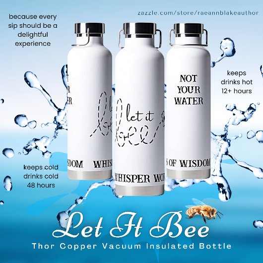 D'eau "Let It Bee" Thor Cuivre Vacuum Bouteille Isolée