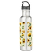 D'eau Nom personnalisé Monogramme Bouteille de tournesol (Dos)