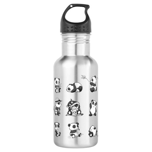 D'eau Panda Design Bouteille en acier inoxydable (Devant)