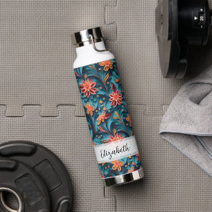 D'eau Papier floral sans soudure motif Nom Bouteille d'e