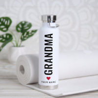 Simple Amour Grand-mère Nom personnalisé Bouteille