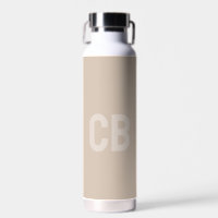 Tendance Couleur doux Taupe Monogramme Bouteille d