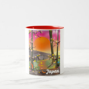 Deauville Beach france seuit poster. Tweekleurige Koffiemok