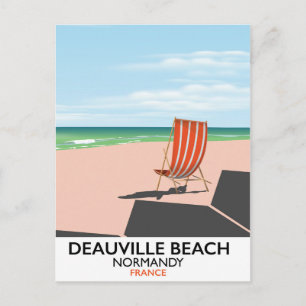 Deauville Beach frankrijk zeekust poster. Briefkaart