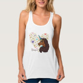 Débardeur Afro Unicorn | Design cardiaque unique (Devant)