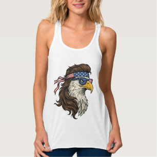 Débardeur Aigle patriotique Mullet Gravure vintage vecteur D