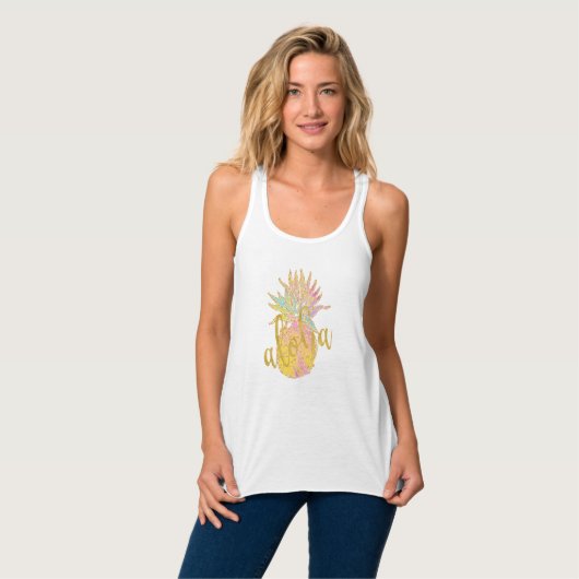 Débardeur Aloha fancy fausse or parties scintillant ananas p (Devant entier)