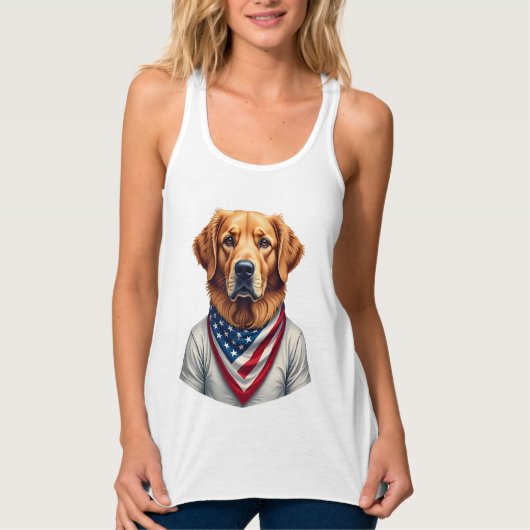 Débardeur American Canine Golden Retriever Vintage Tee (Devant)