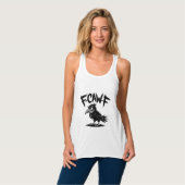 Débardeur Angry Crow “F-CAW-F” – Edgy Cartoon Bird Design (Devant entier)