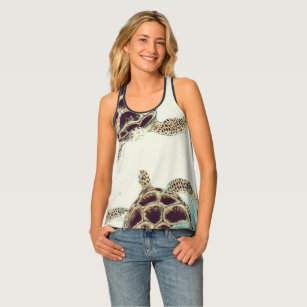 Débardeur Aquarelle Sea Turtle Love Designer Femen Mode