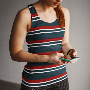 Débardeur Bandes rouges rétro