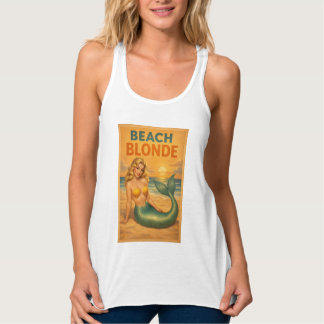 Débardeur Beach Blonde Pin-Up Mermaid - Retro Coastal Life