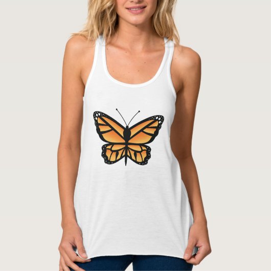 Débardeur Belle illustration papillon orange monarque (Devant)