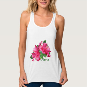 Débardeur Belles fleurs d'Hibiscus roses