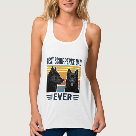 Débardeur Best Schipperke Dad Ever Retro Dog Vector Design_1 (Devant)