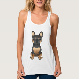 Débardeur Bouledogue français noir et feu / Frenchie Chien m