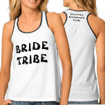 Débardeur Bribe Tribe Bachelorette Noir Et Blanc<br><div class="desc">Un t-shirt de la tribu des mariées noires et blanches classique pour votre fête de bachelorette. Pour modifier le nom ou supprimer le texte,  cliquez sur le bouton Personnaliser. N'oubliez pas de modifier les deux côtés.</div>