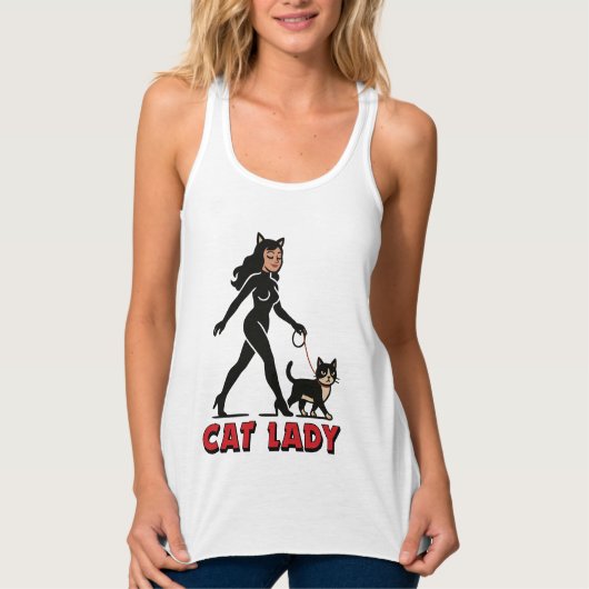 Débardeur Cat Lady - Tuxedo Cats Lover - Comic Art Graphic (Devant)