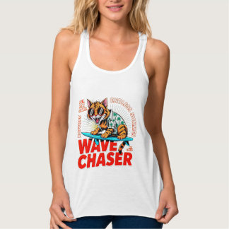 Débardeur Cat Lover's Fun Surfing Feline Women's