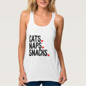 Débardeur Cats Naps Snacks - Amoureux de les chats (Devant)