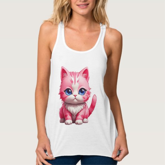 Débardeur Chat Kitty Rose Cute (Devant)