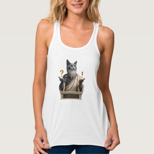 Débardeur Chat Socrate Bleu Russe (Devant)