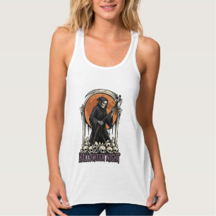 Débardeur Chemise blanche gravure vintage Halloween Faucheur