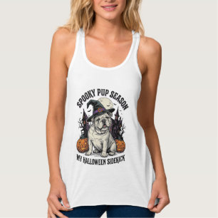 Débardeur Chemise de Bulldog Halloween Chien Sorcière Mignon
