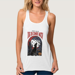 Débardeur Chemise de chien Halloween Design Zombie Patrol_1