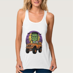 Débardeur Chemise de citrouille de camion monstre Halloween