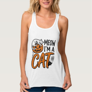 Débardeur Chemise de typographie de citrouille de chat drôle