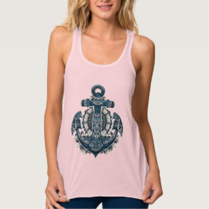 Débardeur Chemise graphique T-Shirt d'ancre nautique – Vinta