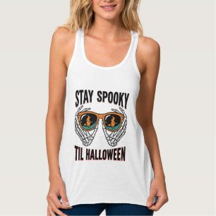Débardeur Chemise Halloween squelette avec lunettes de sorci