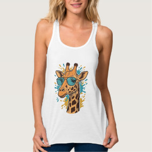 Débardeur Chemise Lunettes de soleil girafe gravées vintage
