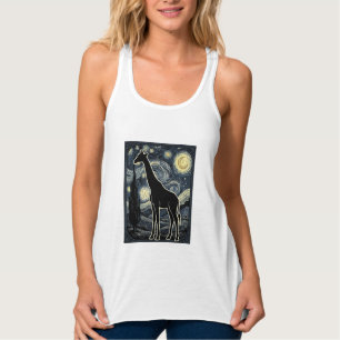 Débardeur Chemise vintage gravure girafe nuit étoilée_1