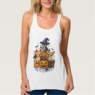 Débardeur Chien Chihuahua Halloween Citrouilles Chapeau de S
