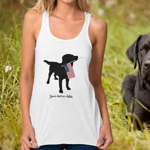 Débardeur Chien noir de laboratoire avec le drapeau