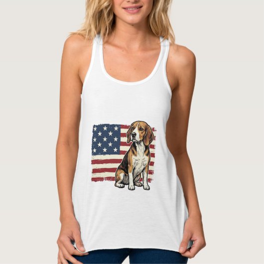 Débardeur Conception de chemise pour chien de drapeau patrio (Devant)